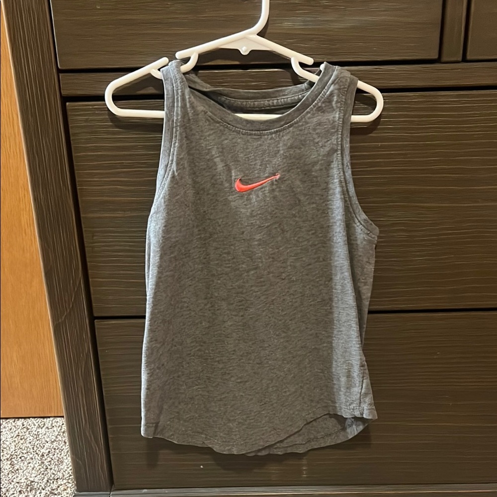 Nike Gray Tank Top with Red Logo